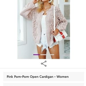 Ladies pom pom sweater pink size s nwt